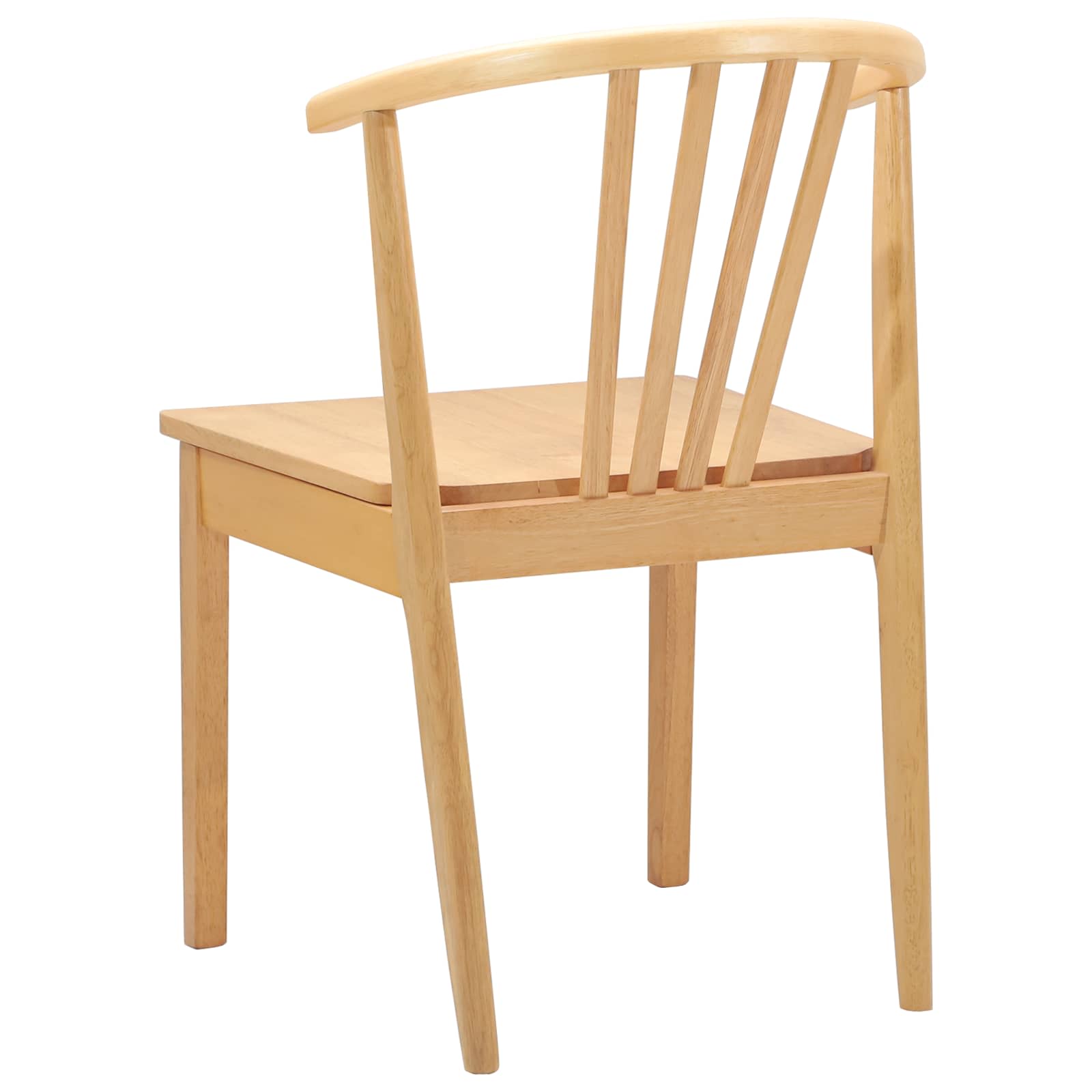Dining Chair 2 pcs Natural Solid Rubberwood