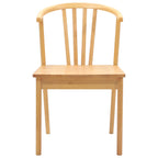 Dining Chair 2 pcs Natural Solid Rubberwood