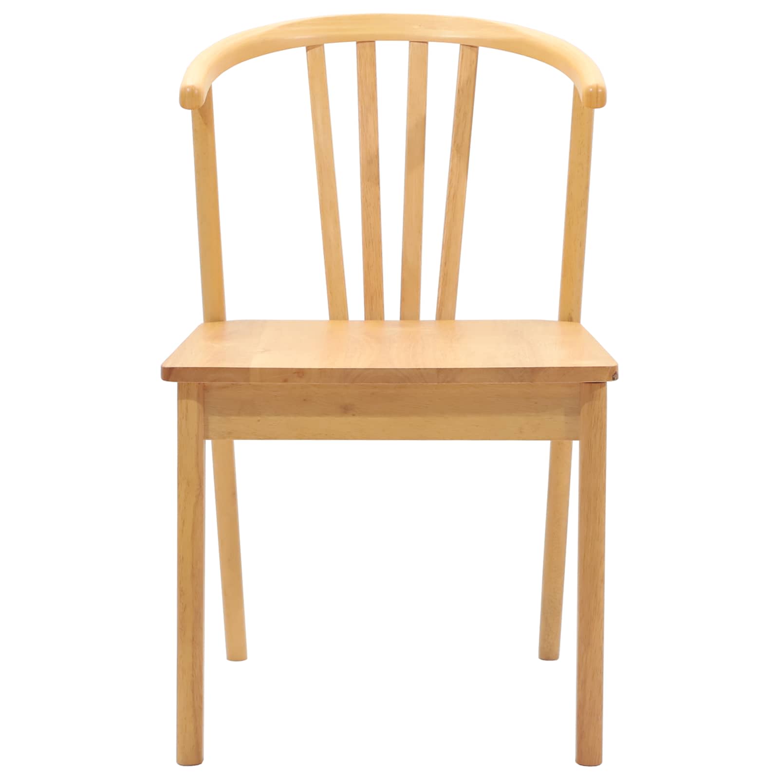 Dining Chair 2 pcs Natural Solid Rubberwood