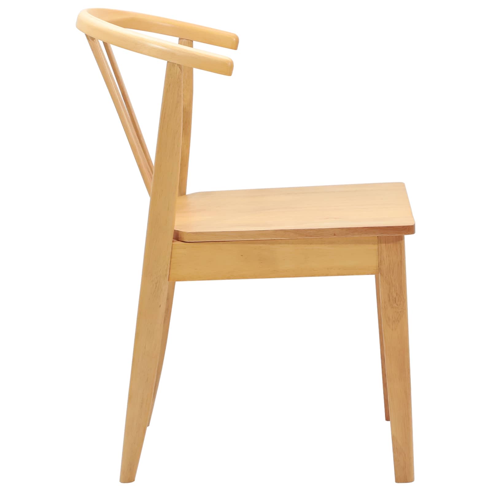 Dining Chair 2 pcs Natural Solid Rubberwood