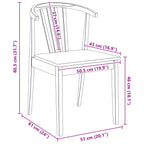 Dining Chair 2 pcs Natural Solid Rubberwood