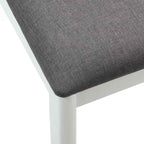 Dining Chair 2 pcs White and Grey Solid Rubberwood