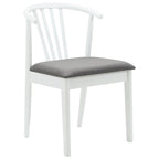 Dining Chair 2 pcs White and Grey Solid Rubberwood