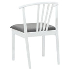 Dining Chair 2 pcs White and Grey Solid Rubberwood