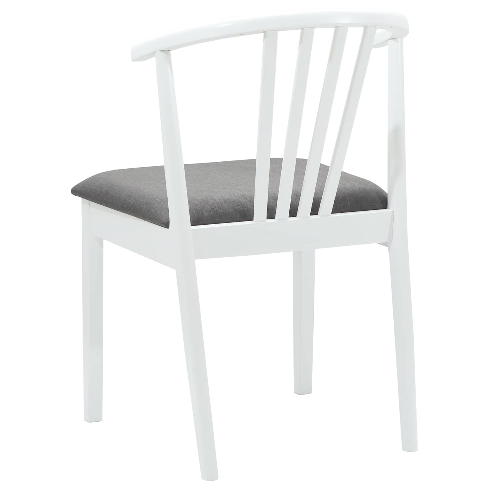 Dining Chair 2 pcs White and Grey Solid Rubberwood