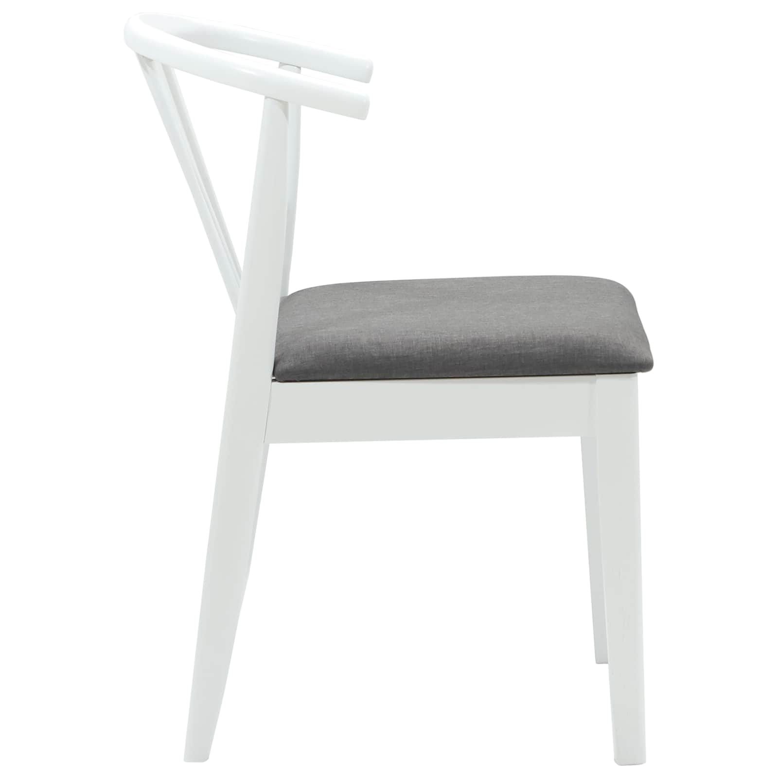 Dining Chair 2 pcs White and Grey Solid Rubberwood