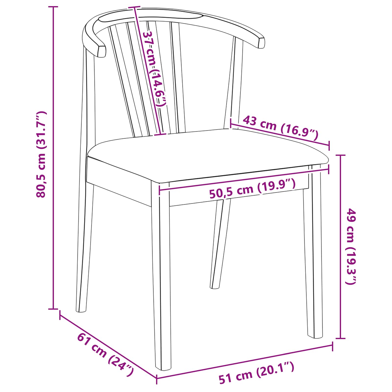 Dining Chair 2 pcs White and Grey Solid Rubberwood