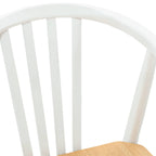Dining Chair 2 pcs White and natural Solid Rubberwood