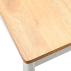 Dining Chair 2 pcs White and natural Solid Rubberwood