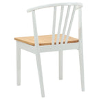 Dining Chair 2 pcs White and natural Solid Rubberwood