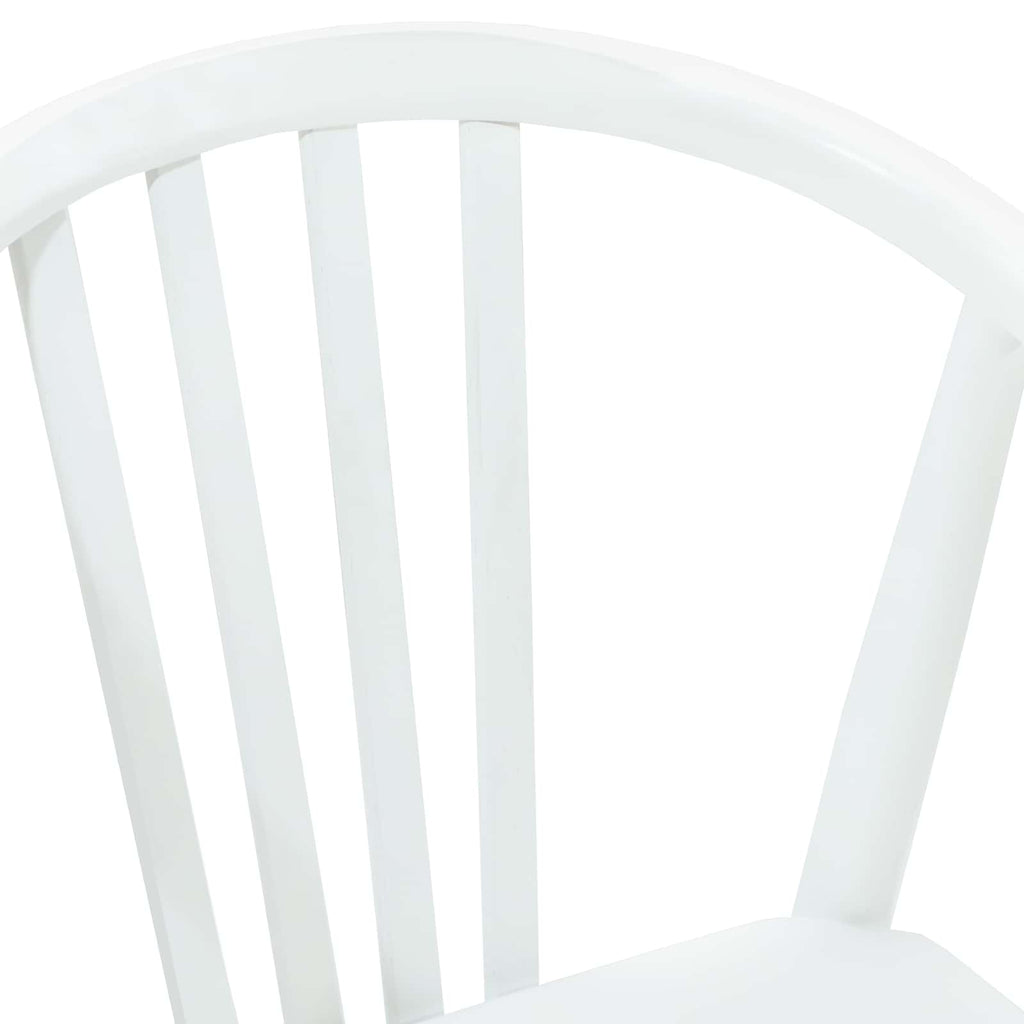 Dining Chair 2 pcs White Solid Rubberwood
