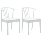 Dining Chair 2 pcs White Solid Rubberwood