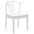 Dining Chair 2 pcs White Solid Rubberwood