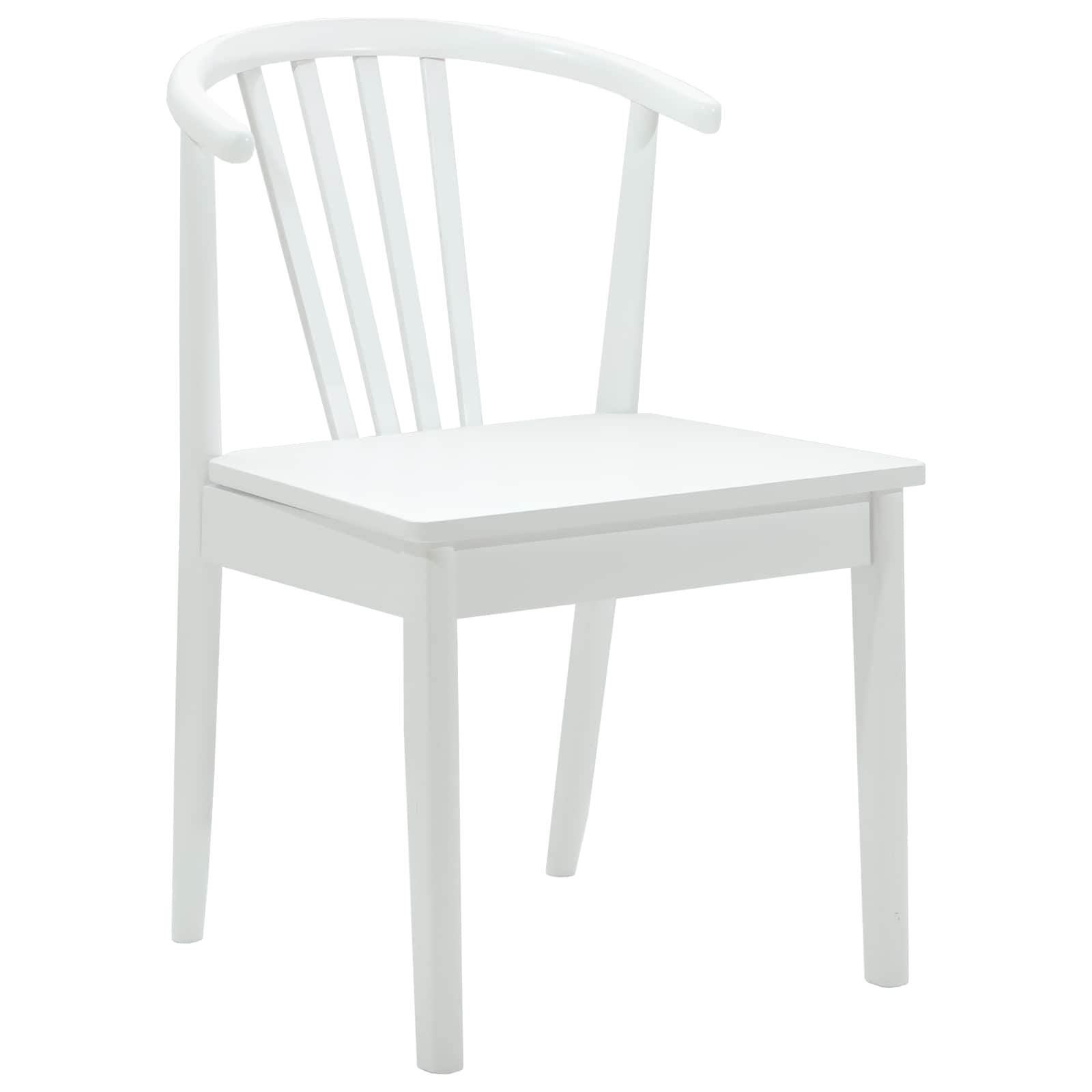 Dining Chair 2 pcs White Solid Rubberwood