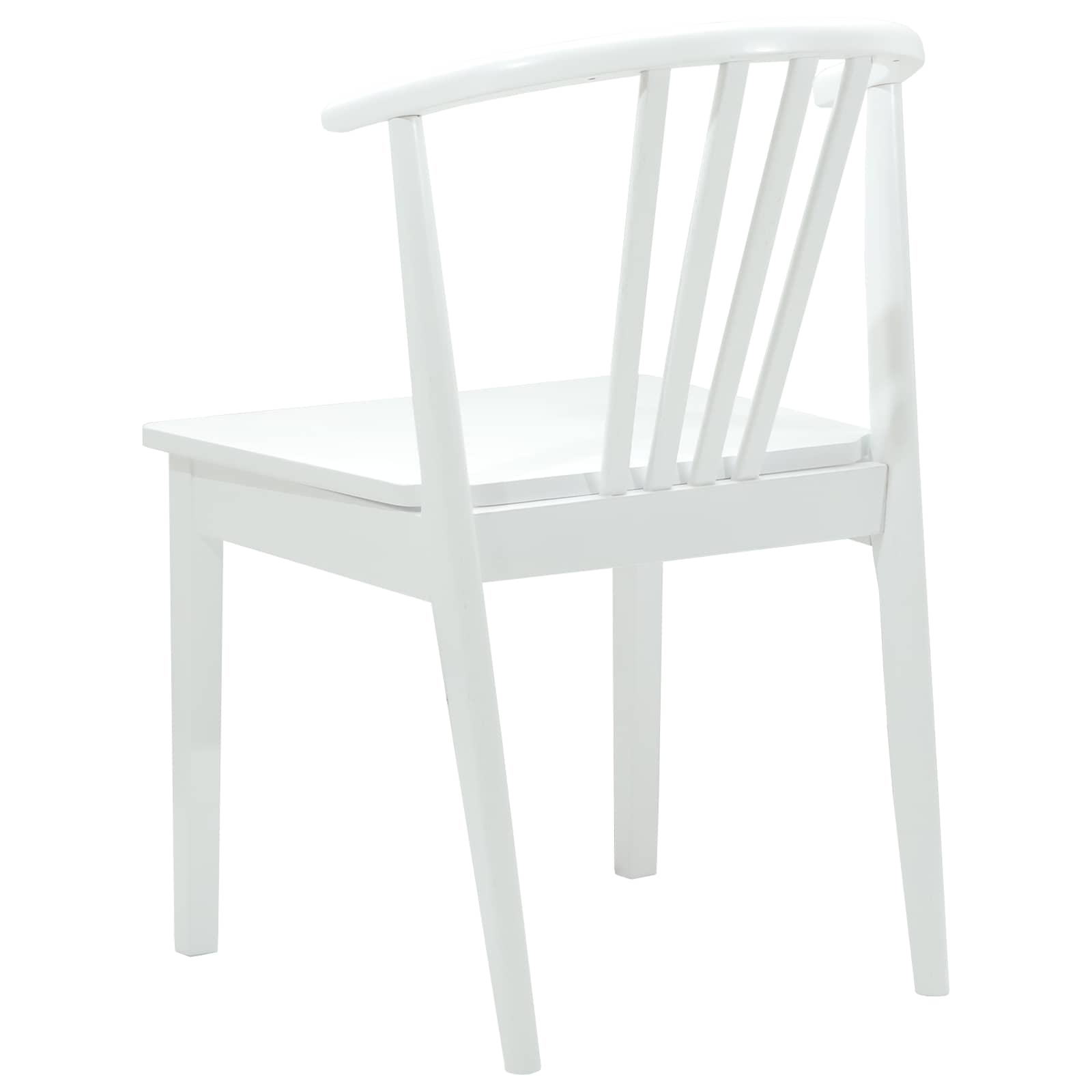 Dining Chair 2 pcs White Solid Rubberwood