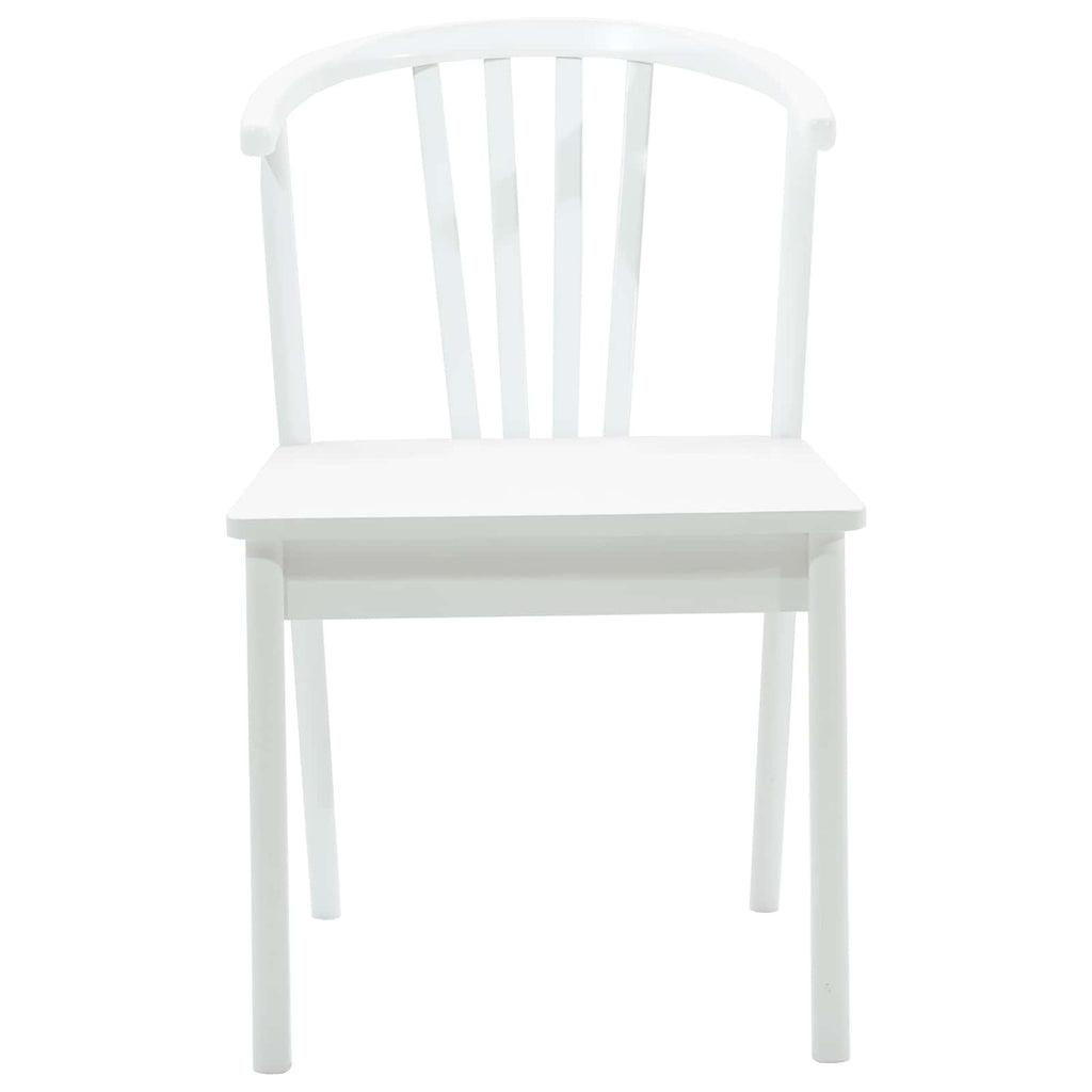 Dining Chair 2 pcs White Solid Rubberwood
