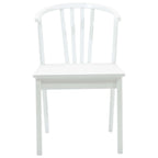 Dining Chair 2 pcs White Solid Rubberwood
