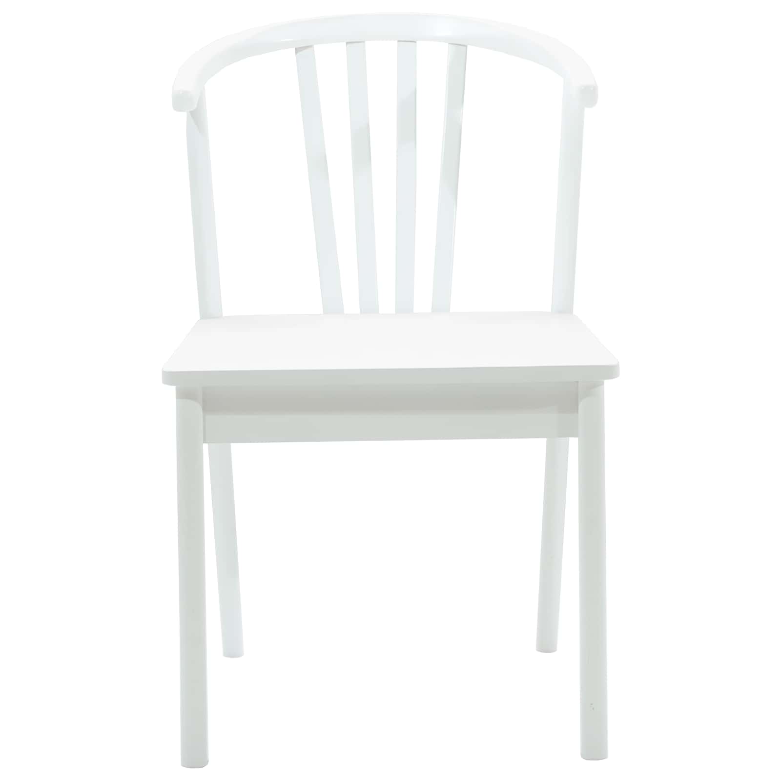 Dining Chair 2 pcs White Solid Rubberwood