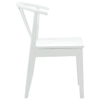 Dining Chair 2 pcs White Solid Rubberwood