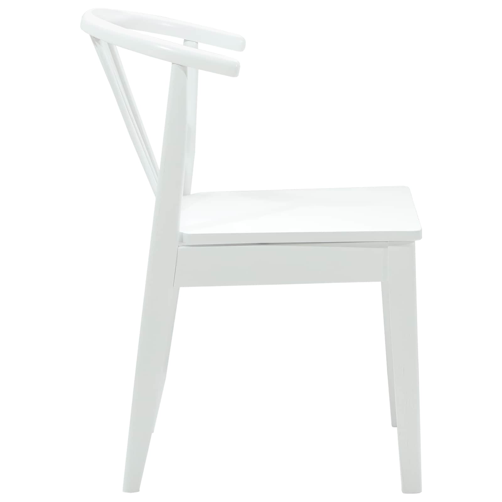 Dining Chair 2 pcs White Solid Rubberwood