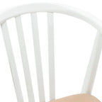 Dining Chair 2 pcs White and Brown Solid Rubberwood