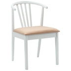 Dining Chair 2 pcs White and Brown Solid Rubberwood