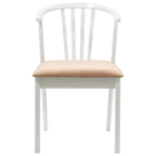 Dining Chair 2 pcs White and Brown Solid Rubberwood