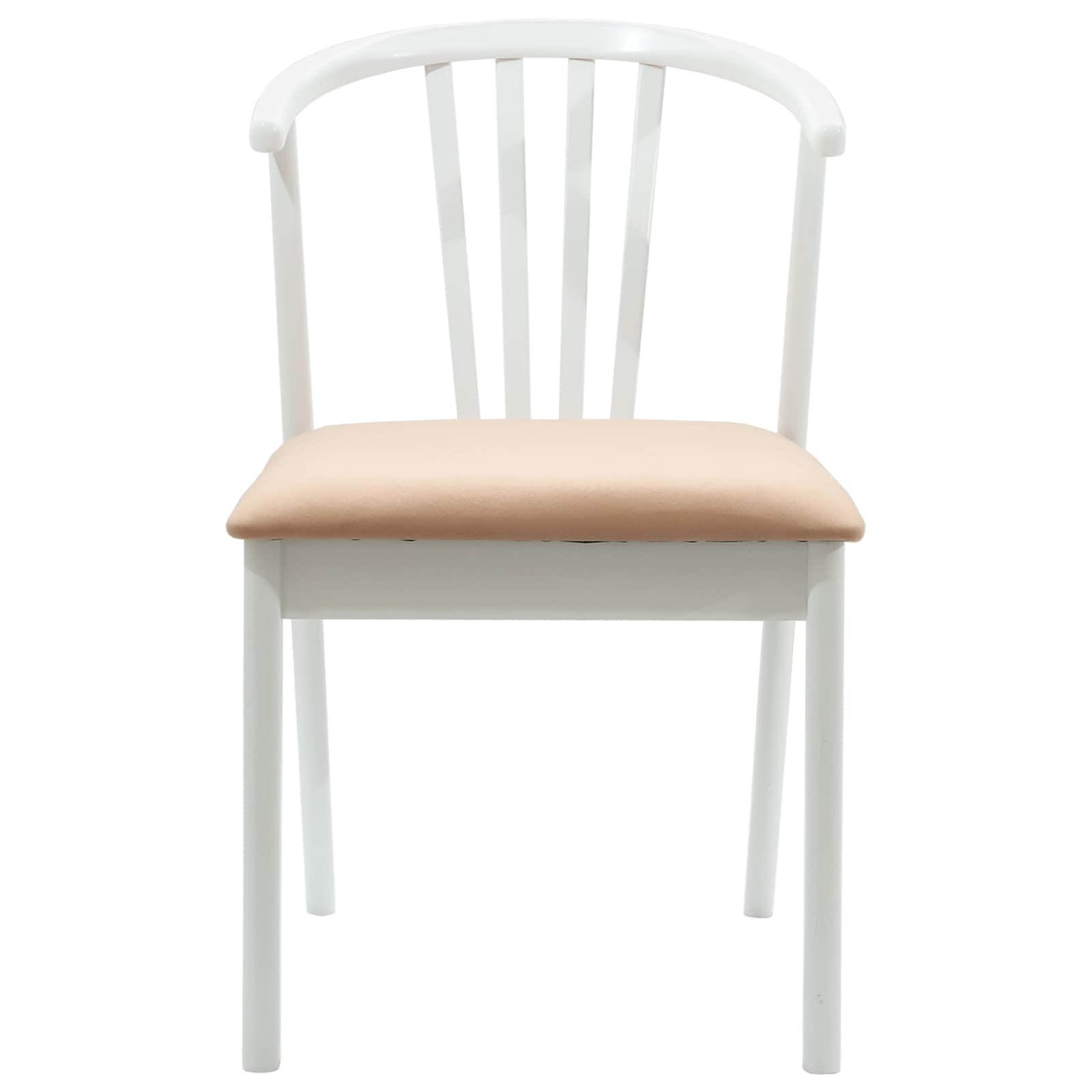 Dining Chair 2 pcs White and Brown Solid Rubberwood