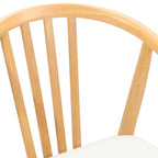 Dining Chair 2 pcs Natural and White Solid Rubberwood
