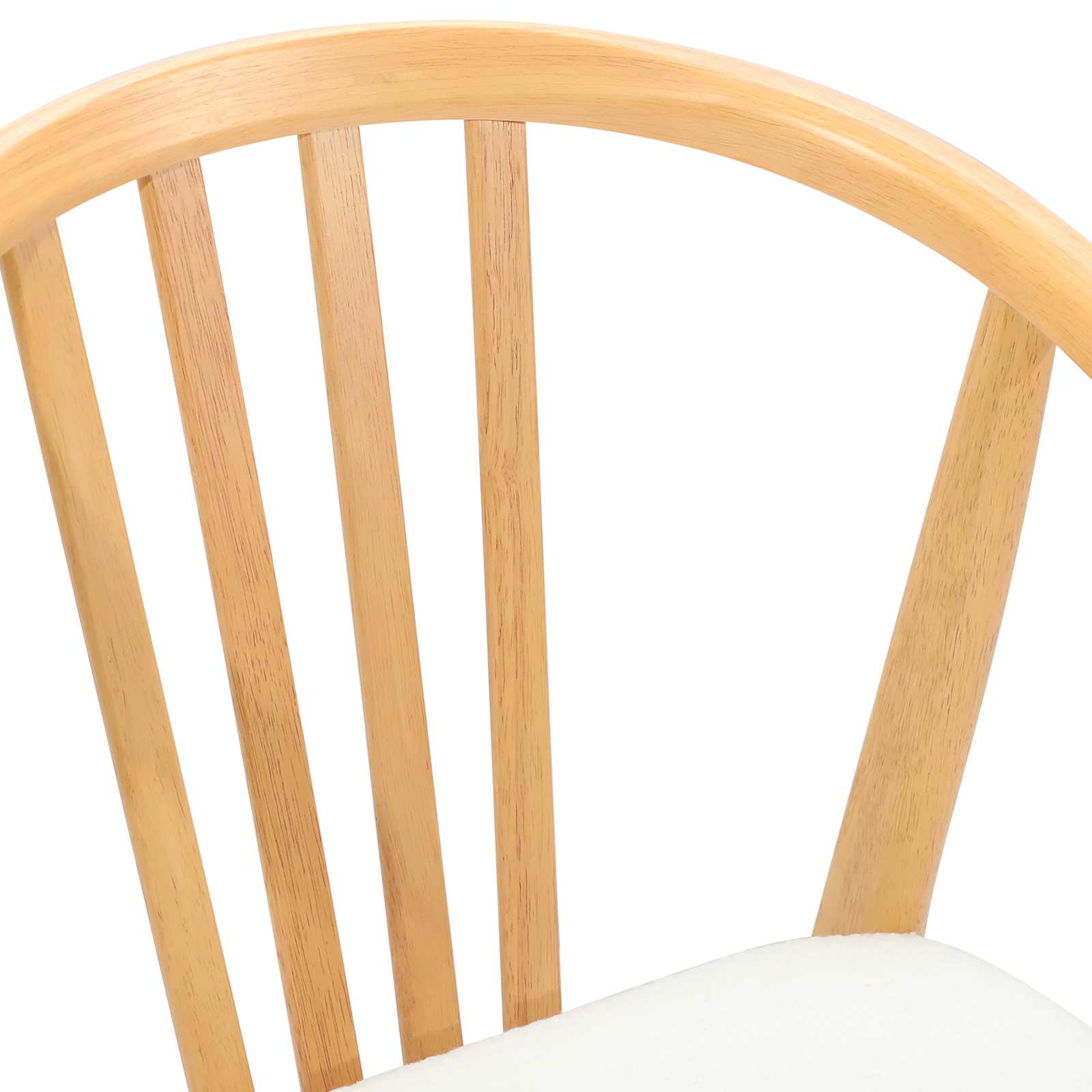 Dining Chair 2 pcs Natural and White Solid Rubberwood