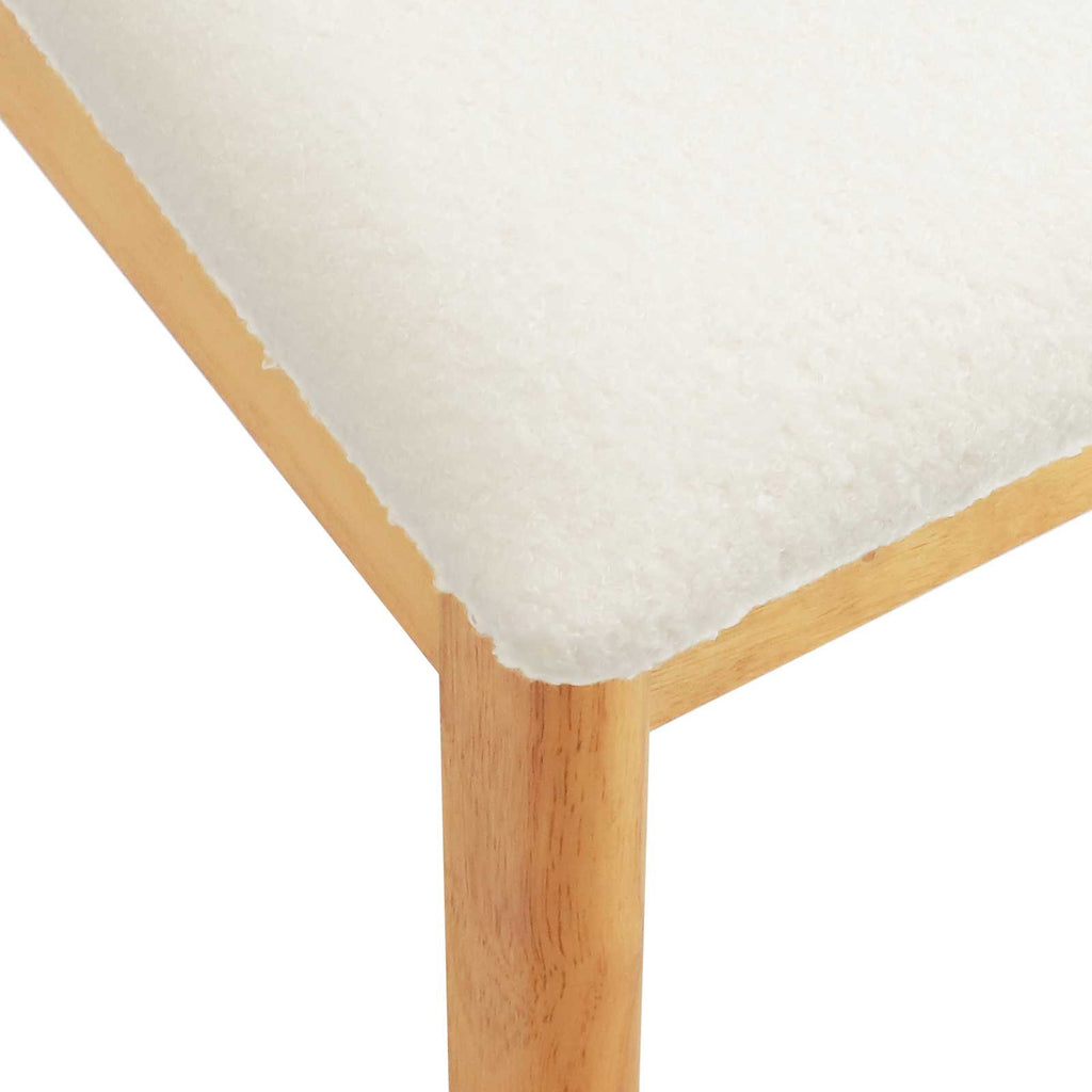 Dining Chair 2 pcs Natural and White Solid Rubberwood