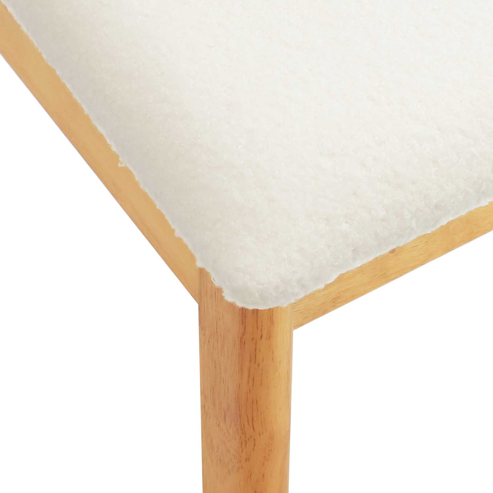 Dining Chair 2 pcs Natural and White Solid Rubberwood