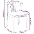 Dining Chair 2 pcs Natural and White Solid Rubberwood