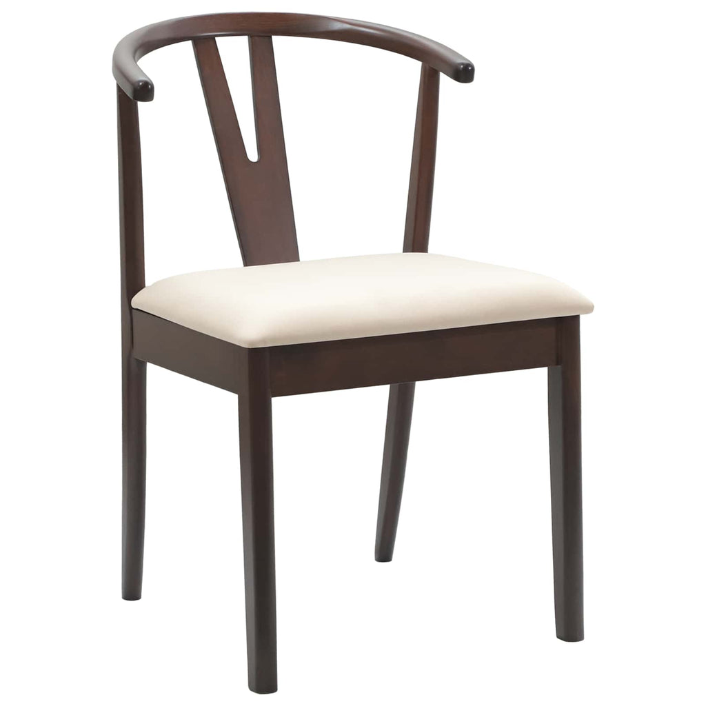 Dining Chair 2 pcs Light Brown and Light Solid Rubber Wood