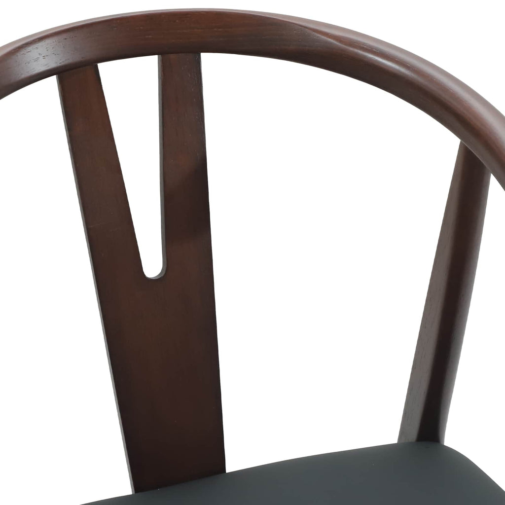 Dining Chair 2 pcs Light Brown and Black Solid Rubber Wood