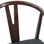 Dining Chair 2 pcs Light Brown and Black Solid Rubber Wood
