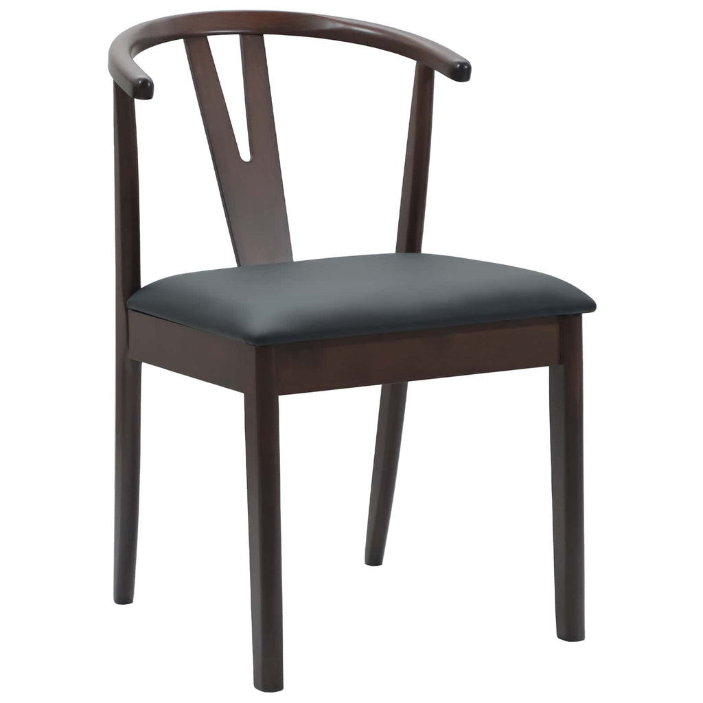 Dining Chair 2 pcs Light Brown and Black Solid Rubber Wood