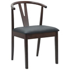 Dining Chair 2 pcs Light Brown and Black Solid Rubber Wood
