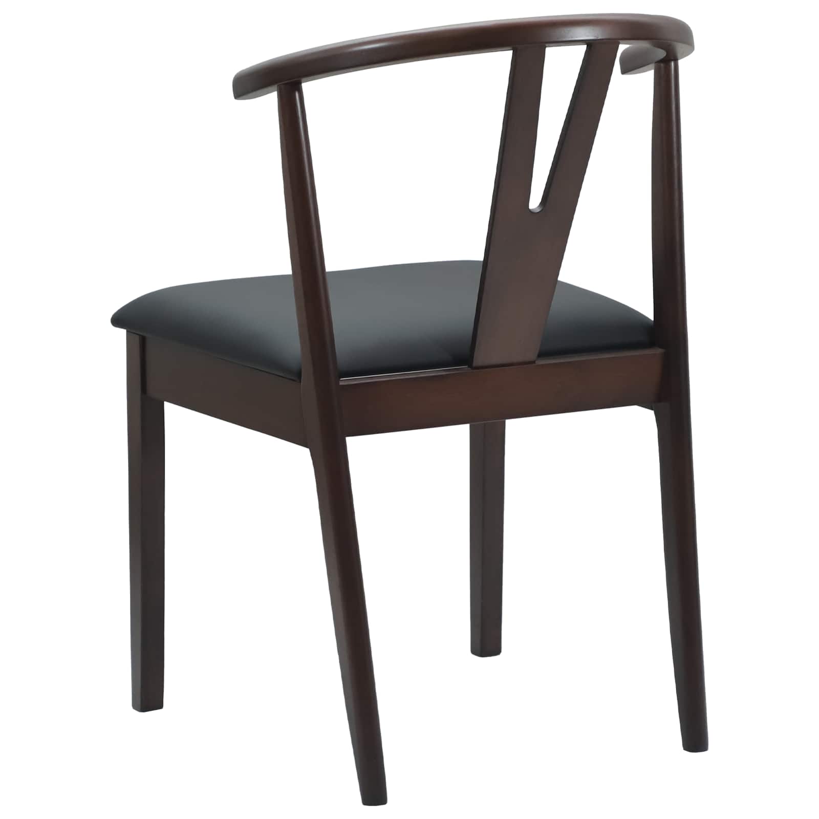 Dining Chair 2 pcs Light Brown and Black Solid Rubber Wood