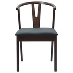 Dining Chair 2 pcs Light Brown and Black Solid Rubber Wood