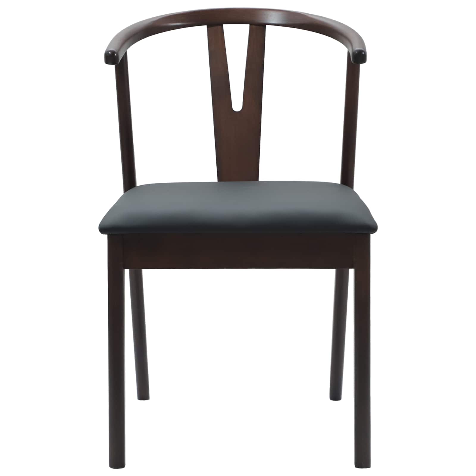 Dining Chair 2 pcs Light Brown and Black Solid Rubber Wood