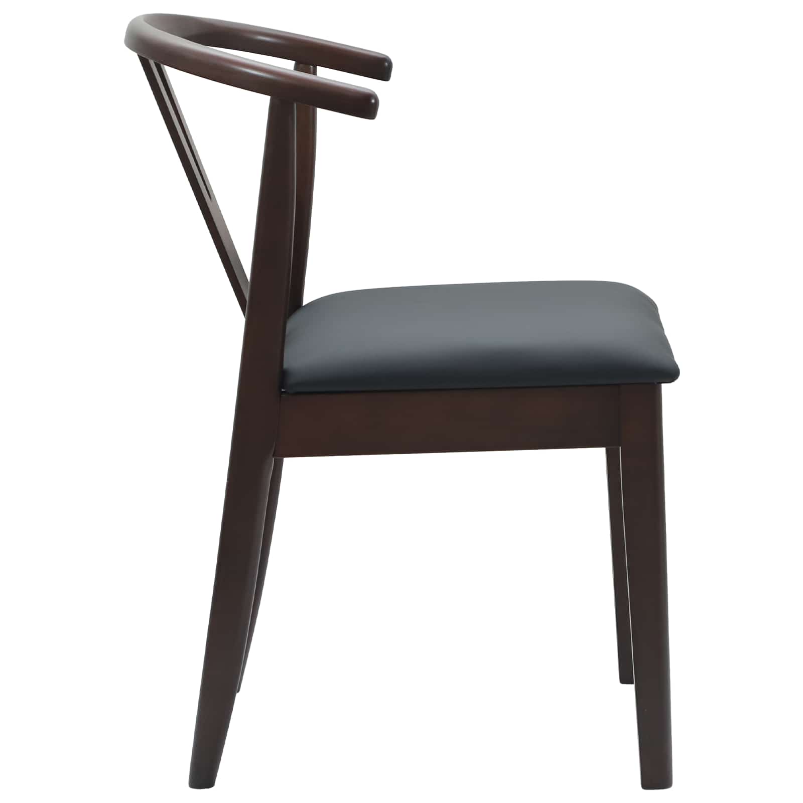 Dining Chair 2 pcs Light Brown and Black Solid Rubber Wood