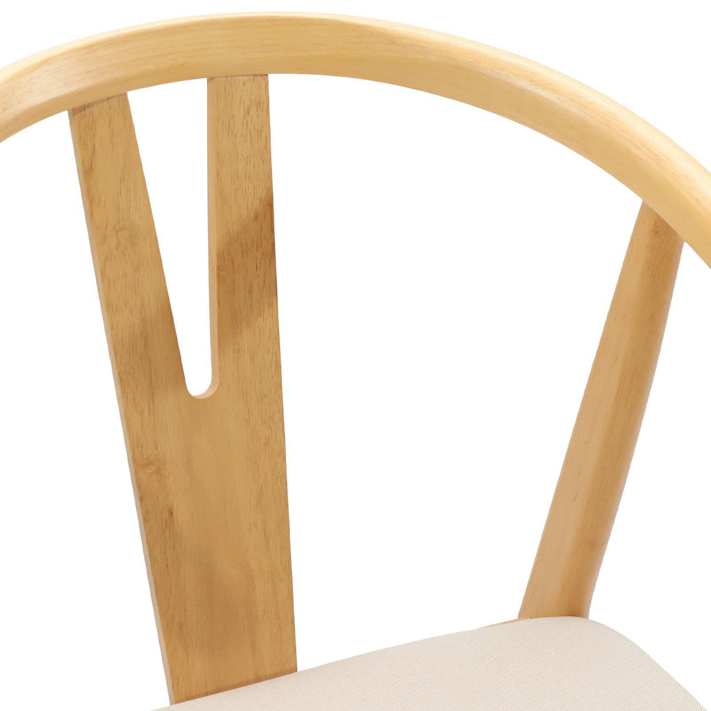 Dining Chair 2 pcs Natural and Light Solid Rubber Wood
