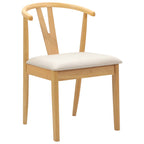 Dining Chair 2 pcs Natural and Light Solid Rubber Wood