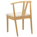 Dining Chair 2 pcs Natural and Light Solid Rubber Wood