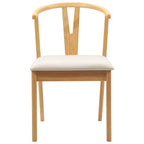 Dining Chair 2 pcs Natural and Light Solid Rubber Wood