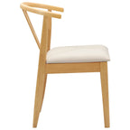 Dining Chair 2 pcs Natural and Light Solid Rubber Wood