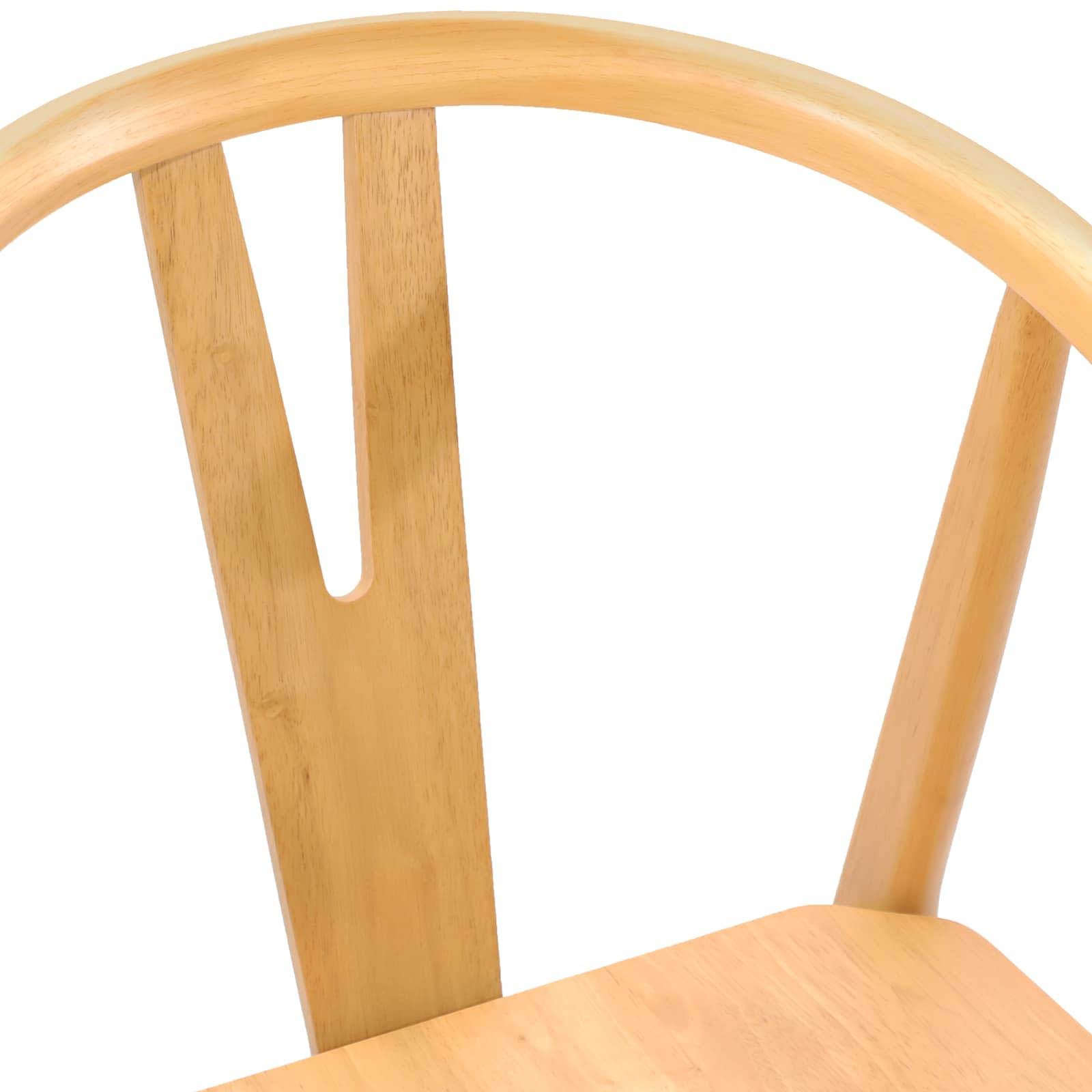 Dining Chair 2 pcs Natural Solid Rubber Wood