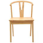 Dining Chair 2 pcs Natural Solid Rubber Wood