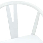 Dining Chair 2 pcs White and White Solid Rubber Wood